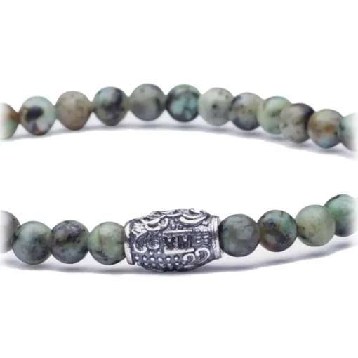 Viola Milano Bracelets-- Natural 4 mm Gemstone Bracelet - Green Jaguar - Handmade in Italy - Luxury Exclusive Collection - Avvenice