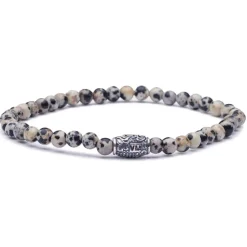 Viola Milano Bracelets-- Natural 4 mm Gemstone Bracelet - White Jaguar - Handmade in Italy - Luxury Exclusive Collection - Avvenice