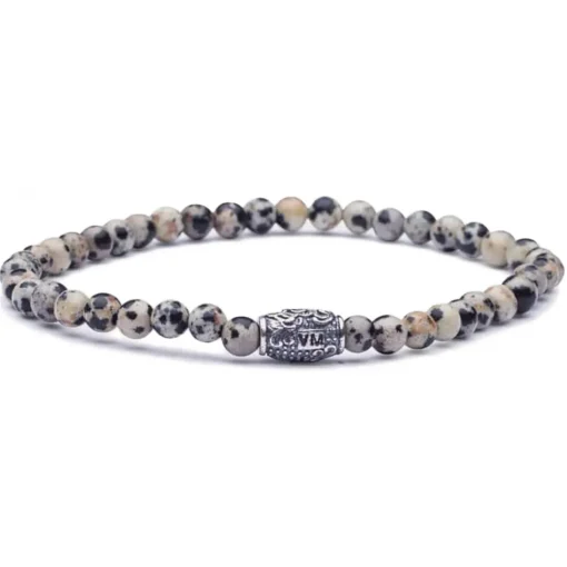 Viola Milano Bracelets-- Natural 4 mm Gemstone Bracelet - White Jaguar - Handmade in Italy - Luxury Exclusive Collection - Avvenice