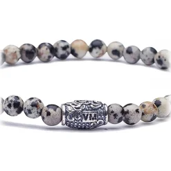 Viola Milano Bracelets-- Natural 4 mm Gemstone Bracelet - White Jaguar - Handmade in Italy - Luxury Exclusive Collection - Avvenice