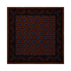 Viola Milano Ties & Bow Ties-- Paisley Pattern Silk Pocket Square - Brown Mix - Handmade in Italy - Luxury Exclusive Collection - Avvenice