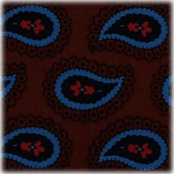 Viola Milano Ties & Bow Ties-- Paisley Pattern Silk Pocket Square - Brown Mix - Handmade in Italy - Luxury Exclusive Collection - Avvenice