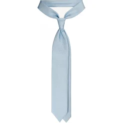 Viola Milano Ties & Bow Ties-- Pin Dot Selftipped Silk Tie - Light Blue/White - Handmade in Italy - Luxury Exclusive Collection - Avvenice