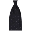 Viola Milano Ties & Bow Ties-- Polka Dot Handrolled Woven Grenadine/Shantung Tie - Navy/Coffee - Handmade in Italy - Luxury Exclusive Collection - Avvenice