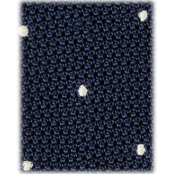 Viola Milano Ties & Bow Ties-- Polka Dot Knitted Silk Tie - Navy/White - Handmade in Italy - Luxury Exclusive Collection - Avvenice