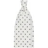 Viola Milano Ties & Bow Ties-- Polka Dot Untipped Linen Tie - Natural White - Handmade in Italy - Luxury Exclusive Collection - Avvenice