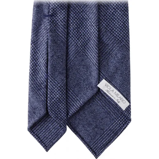 Viola Milano Ties & Bow Ties-- Prince of Wales Untipped 100% Wool Tie - Blue Mix - Handmade in Italy - Luxury Exclusive Collection - Avvenice