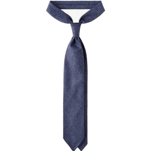 Viola Milano Ties & Bow Ties-- Prince of Wales Untipped 100% Wool Tie - Blue Mix - Handmade in Italy - Luxury Exclusive Collection - Avvenice