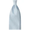 Viola Milano Ties & Bow Ties-- Prince of Wales Selftipped Italian Silk Tie - Light Blue - Handmade in Italy - Luxury Exclusive Collection - Avvenice