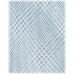 Viola Milano Ties & Bow Ties-- Prince of Wales Selftipped Italian Silk Tie - Light Blue - Handmade in Italy - Luxury Exclusive Collection - Avvenice