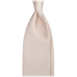 Viola Milano Ties & Bow Ties-- Prince of Wales Selftipped Italian Silk Tie - Sand - Handmade in Italy - Luxury Exclusive Collection - Avvenice