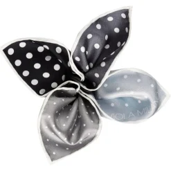 Viola Milano Ties & Bow Ties-- Printed Polka Dot Silk Pocket Square - Grey Shades - Handmade in Italy - Luxury Exclusive Collection - Avvenice