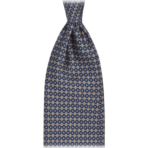 Viola Milano Ties & Bow Ties-- Roman Chain Selftipped Italian Silk Tie - Sand - Handmade in Italy - Luxury Exclusive Collection - Avvenice