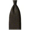 Viola Milano Ties & Bow Ties-- Rosette Pattern Selftipped Silk Tie - Forest - Handmade in Italy - Luxury Exclusive Collection - Avvenice