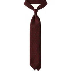 Viola Milano Ties & Bow Ties-- Rosette Pattern Selftipped Silk Tie - Wine - Handmade in Italy - Luxury Exclusive Collection - Avvenice