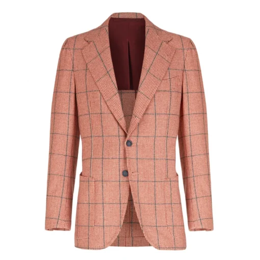 Viola Milano Jackets-- Sartorial Half-Lined 100% Cashmere Blazer – Rose and Navy - Handmade in Italy - Luxury Exclusive Collection - Avvenice