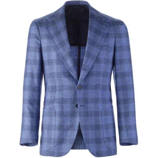 Viola Milano Jackets-- Sartorial Half-Lined Cashmere Blend Blazer - Overcheck - Handmade in Italy - Luxury Exclusive Collection - Avvenice