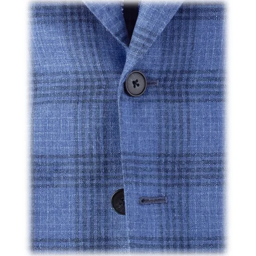 Viola Milano Jackets-- Sartorial Half-Lined Cashmere Blend Blazer - Overcheck - Handmade in Italy - Luxury Exclusive Collection - Avvenice