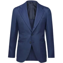 Viola Milano Jackets-- Sartorial Half-lined Wool/Silk Blazer - Blue - Handmade in Italy - Luxury Exclusive Collection - Avvenice