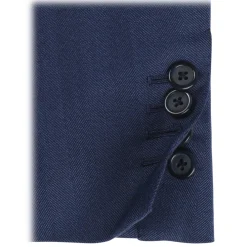 Viola Milano Jackets-- Sartorial Half-lined Wool/Silk Blazer - Blue - Handmade in Italy - Luxury Exclusive Collection - Avvenice