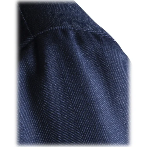 Viola Milano Jackets-- Sartorial Half-lined Wool/Silk Blazer - Blue - Handmade in Italy - Luxury Exclusive Collection - Avvenice