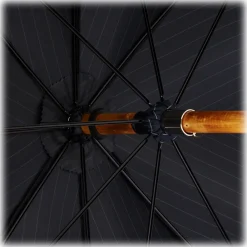 Viola Milano Umbrellas And Sticks-- Shalk Stripe Chestnut Umbrella - Navy and Ivory - Handmade in Italy - Luxury Exclusive Collection - Avvenice