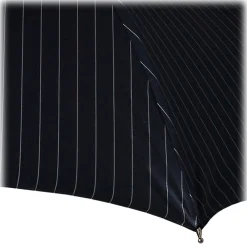 Viola Milano Umbrellas And Sticks-- Shalk Stripe Chestnut Umbrella - Navy and Ivory - Handmade in Italy - Luxury Exclusive Collection - Avvenice