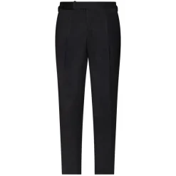 Viola Milano Trousers-- Single Pleated Wool Pants with Side Adjusters - Dark Grey - Handmade in Italy - Luxury Exclusive Collection - Avvenice