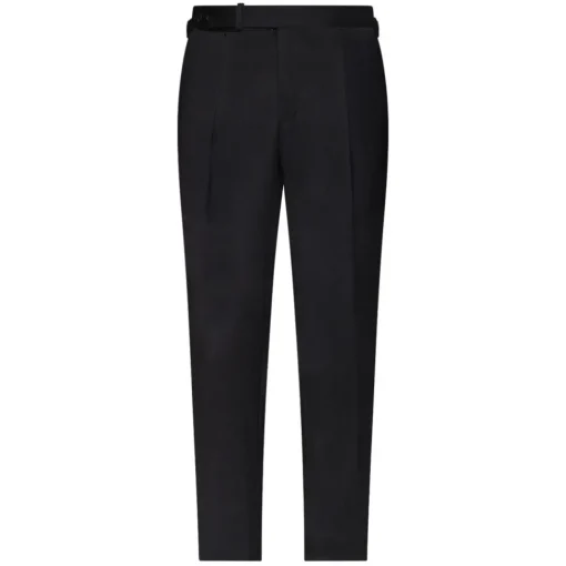 Viola Milano Trousers-- Single Pleated Wool Pants with Side Adjusters - Dark Grey - Handmade in Italy - Luxury Exclusive Collection - Avvenice