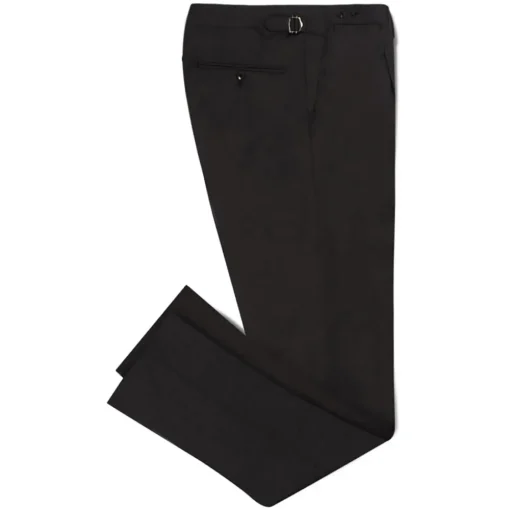 Viola Milano Trousers-- Single Pleated Wool Pants with Side Adjusters - Dark Grey - Handmade in Italy - Luxury Exclusive Collection - Avvenice