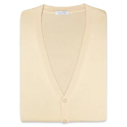 Viola Milano Knitwears-- Sleeveless Cashmere and Silk Cardigan - Natural - Handmade in Italy - Luxury Exclusive Collection - Avvenice