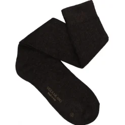 Viola Milano Accessories-- Solid 100% Cashmere Over-The-Calf Socks - Brown - Handmade in Italy - Luxury Exclusive Collection - Avvenice