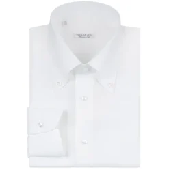 Viola Milano Shirts-- Solid Carlo Riva Oxford/Linen Button-Down Shirt - White - Handmade in Italy - Luxury Exclusive Collection - Avvenice