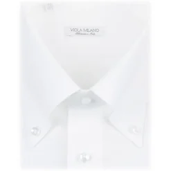 Viola Milano Shirts-- Solid Carlo Riva Oxford/Linen Button-Down Shirt - White - Handmade in Italy - Luxury Exclusive Collection - Avvenice