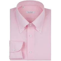 Viola Milano Shirts-- Solid Carlo Riva Voila Tela Button-Down Shirt - Pink - Handmade in Italy - Luxury Exclusive Collection - Avvenice
