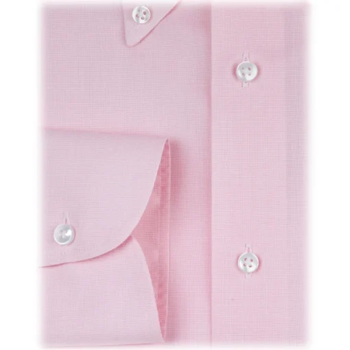 Viola Milano Shirts-- Solid Carlo Riva Voila Tela Button-Down Shirt - Pink - Handmade in Italy - Luxury Exclusive Collection - Avvenice