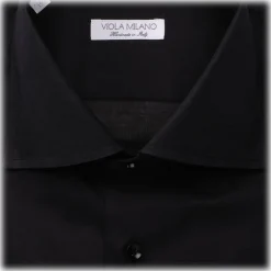 Viola Milano Shirts-- Solid Color Shirt - Midnight - Handmade in Italy - Luxury Exclusive Collection - Avvenice