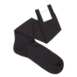 Viola Milano Accessories-- Solid Over-the-Calf Socks - Charcoal - Handmade in Italy - Luxury Exclusive Collection - Avvenice
