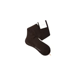 Viola Milano Accessories-- Solid Over-the-Calf Wool Socks - Brown - Handmade in Italy - Luxury Exclusive Collection - Avvenice