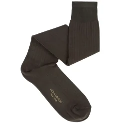 Viola Milano Accessories-- Solid Over-The-Calf Cotton/Silk Socks - Army Green - Handmade in Italy - Luxury Exclusive Collection - Avvenice
