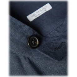 Viola Milano Shirts-- Solid Safari 100% Linen Overshirt - Navy - Handmade in Italy - Luxury Exclusive Collection - Avvenice