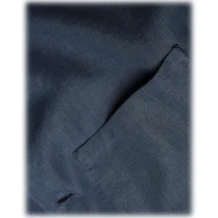 Viola Milano Shirts-- Solid Safari 100% Linen Overshirt - Navy - Handmade in Italy - Luxury Exclusive Collection - Avvenice