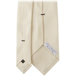 Viola Milano Ties & Bow Ties-- Solid Woven Selftipped Silk Tie - Pale Yellow - Handmade in Italy - Luxury Exclusive Collection - Avvenice