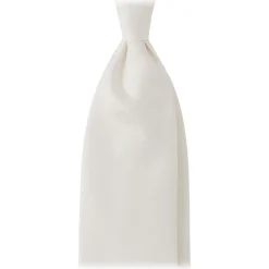 Viola Milano Ties & Bow Ties-- Solid Woven Selftipped Silk Tie - Ivory - Handmade in Italy - Luxury Exclusive Collection - Avvenice