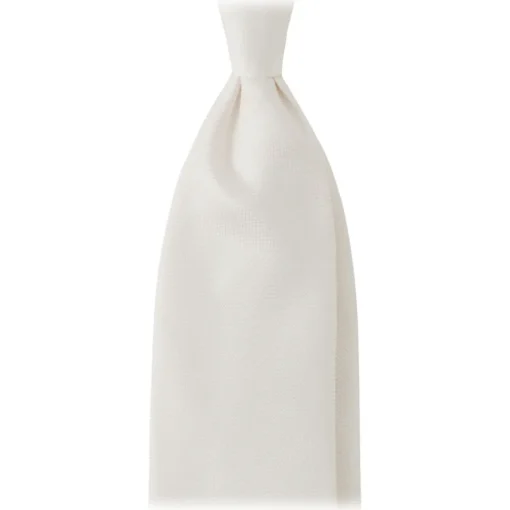 Viola Milano Ties & Bow Ties-- Solid Woven Selftipped Silk Tie - Ivory - Handmade in Italy - Luxury Exclusive Collection - Avvenice