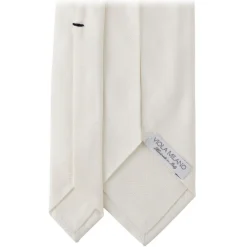 Viola Milano Ties & Bow Ties-- Solid Woven Selftipped Silk Tie - Ivory - Handmade in Italy - Luxury Exclusive Collection - Avvenice