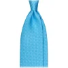 Viola Milano Ties & Bow Ties-- Star Pattern Selftipped Silk Tie - Sea - Handmade in Italy - Luxury Exclusive Collection - Avvenice