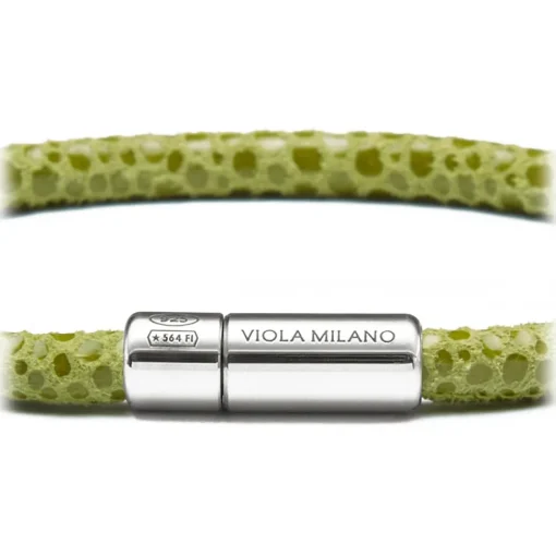 Viola Milano Bracelets-- Stingray Genuine Italian Leather Bracelet - Pistacchio - Handmade in Italy - Luxury Exclusive Collection - Avvenice