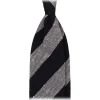 Viola Milano Ties & Bow Ties-- Stripe Handrolled Woven Grenadine/Shantung Tie - Navy/White - Handmade in Italy - Luxury Exclusive Collection - Avvenice