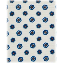 Viola Milano Ties & Bow Ties-- Summer Floral 3-Fold Handprinted Untipped Silk Tie - White - Handmade in Italy - Luxury Exclusive Collection - Avvenice